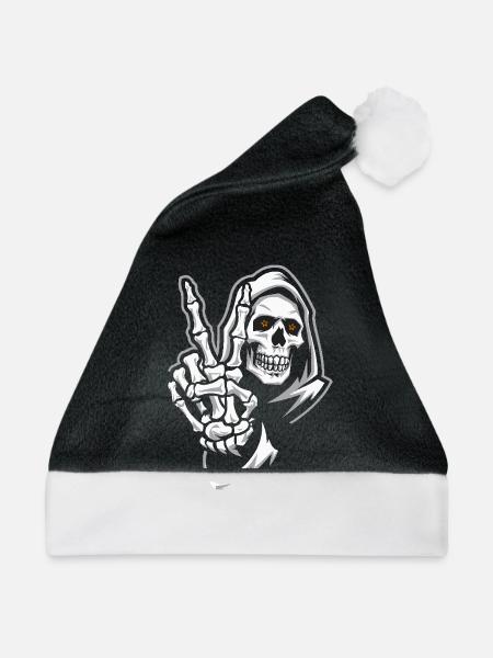 SCHÄDEL - Weihnachtsmütze - Schwarz/Weiß