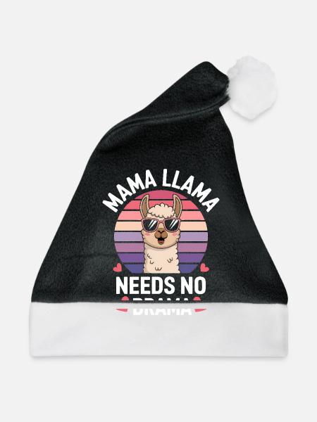 Lama Spruch Alpaka Lamas Lustiges Lama Geschenk - Weihnachtsmütze - Schwarz/Weiß - Vorne