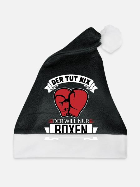 Der tut nix der will nur Boxen lustiges Geschenk - Weihnachtsmütze - Schwarz/Weiß