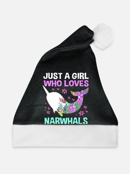 Narwal - Weihnachtsmütze - Schwarz/Weiß
