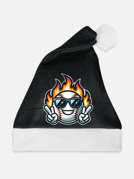 Baseball Flammen - Weihnachtsmütze - Schwarz/Weiß