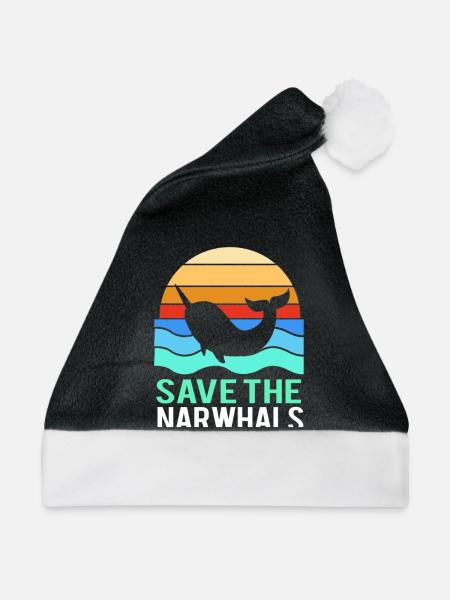 Narwal - Weihnachtsmütze - Schwarz/Weiß