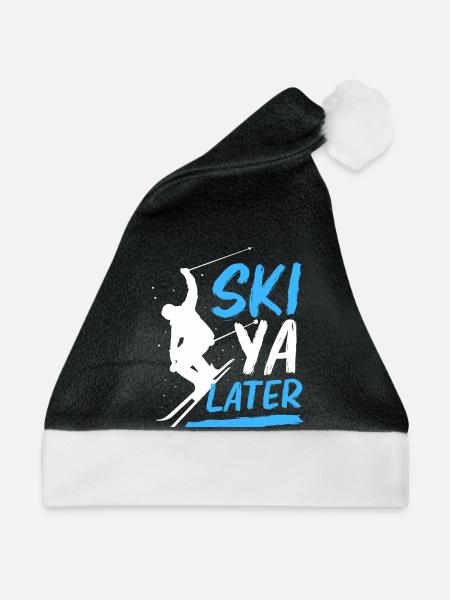 Ski Skiurlaub - Weihnachtsmütze - Schwarz/Weiß - Vorne