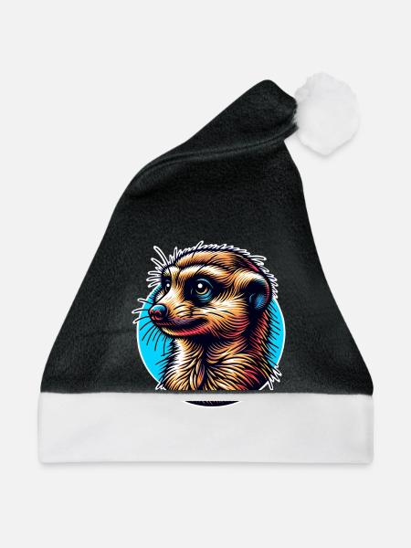 Erdmännchen - Weihnachtsmütze - Schwarz/Weiß