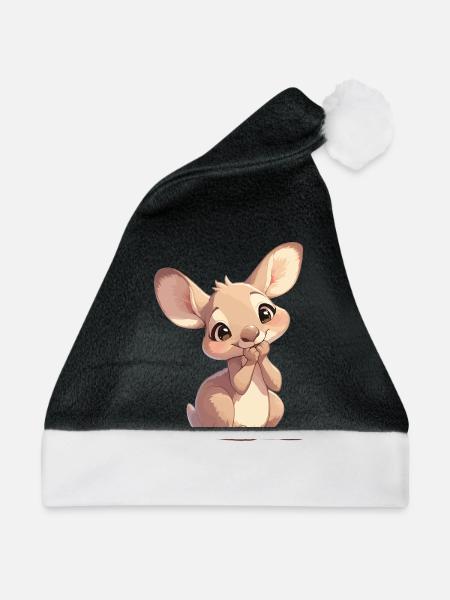 Kängurus Känguru - Weihnachtsmütze - Schwarz/Weiß
