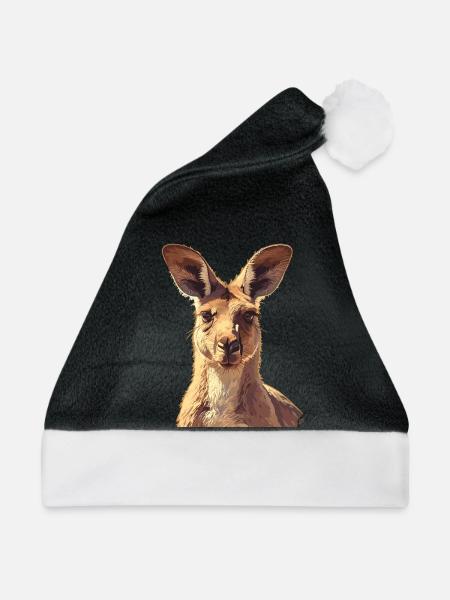 Kängurus Känguru - Weihnachtsmütze - Schwarz/Weiß