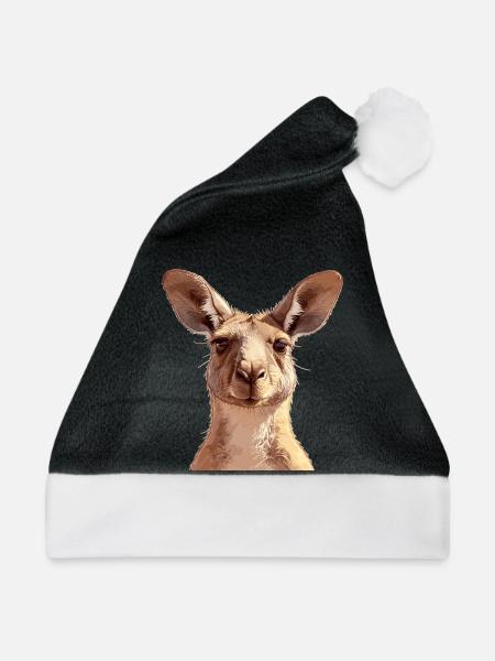 Kängurus Känguru - Weihnachtsmütze - Schwarz/Weiß