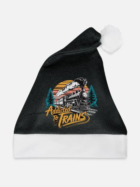 Addicted To Trains - Weihnachtsmütze - Schwarz/Weiß