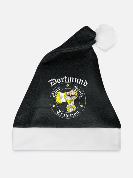 Dortmund Ehre Stolz Tradition No II - Weihnachtsmütze - Schwarz/Weiß - Vorne