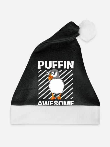 Papageientaucher Puffin - Weihnachtsmütze - Schwarz/Weiß - Vorne