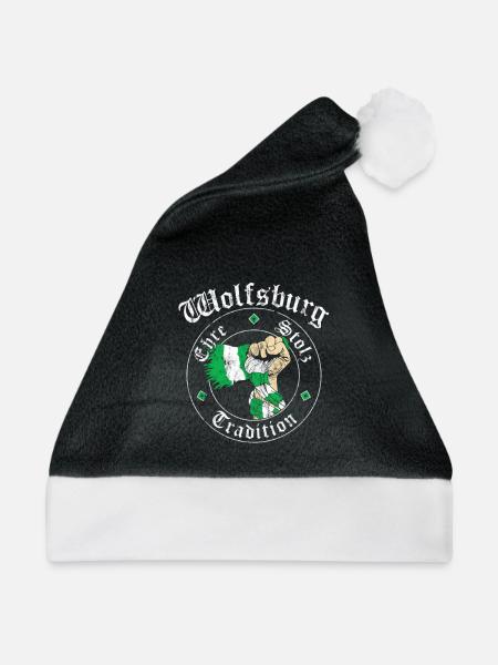 Wolfsburg Ehre Stolz Tradition No II - Weihnachtsmütze - Schwarz/Weiß - Vorne