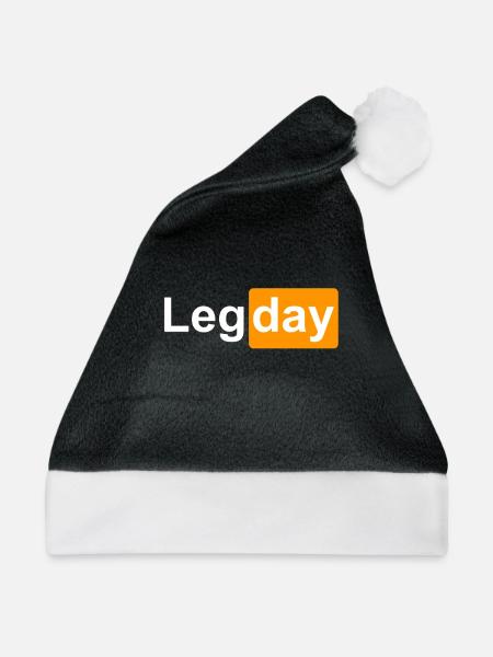 LEG DAY - Beintraining - Weihnachtsmütze - Schwarz/Weiß