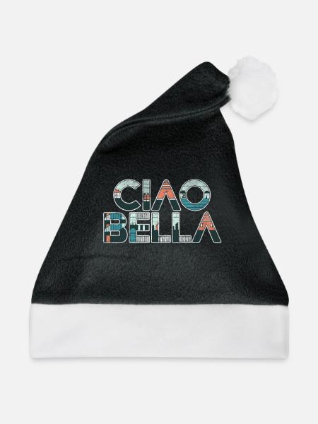 Ciao Bella - Weihnachtsmütze - Schwarz/Weiß - Vorne