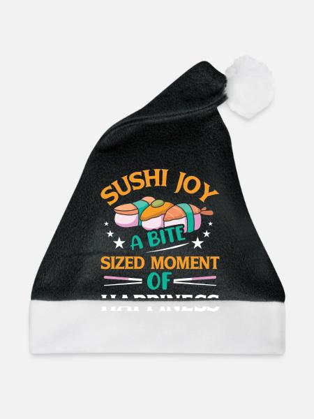 Sushi Japan Essen Sushi-Mahlzeit - Weihnachtsmütze - Schwarz/Weiß