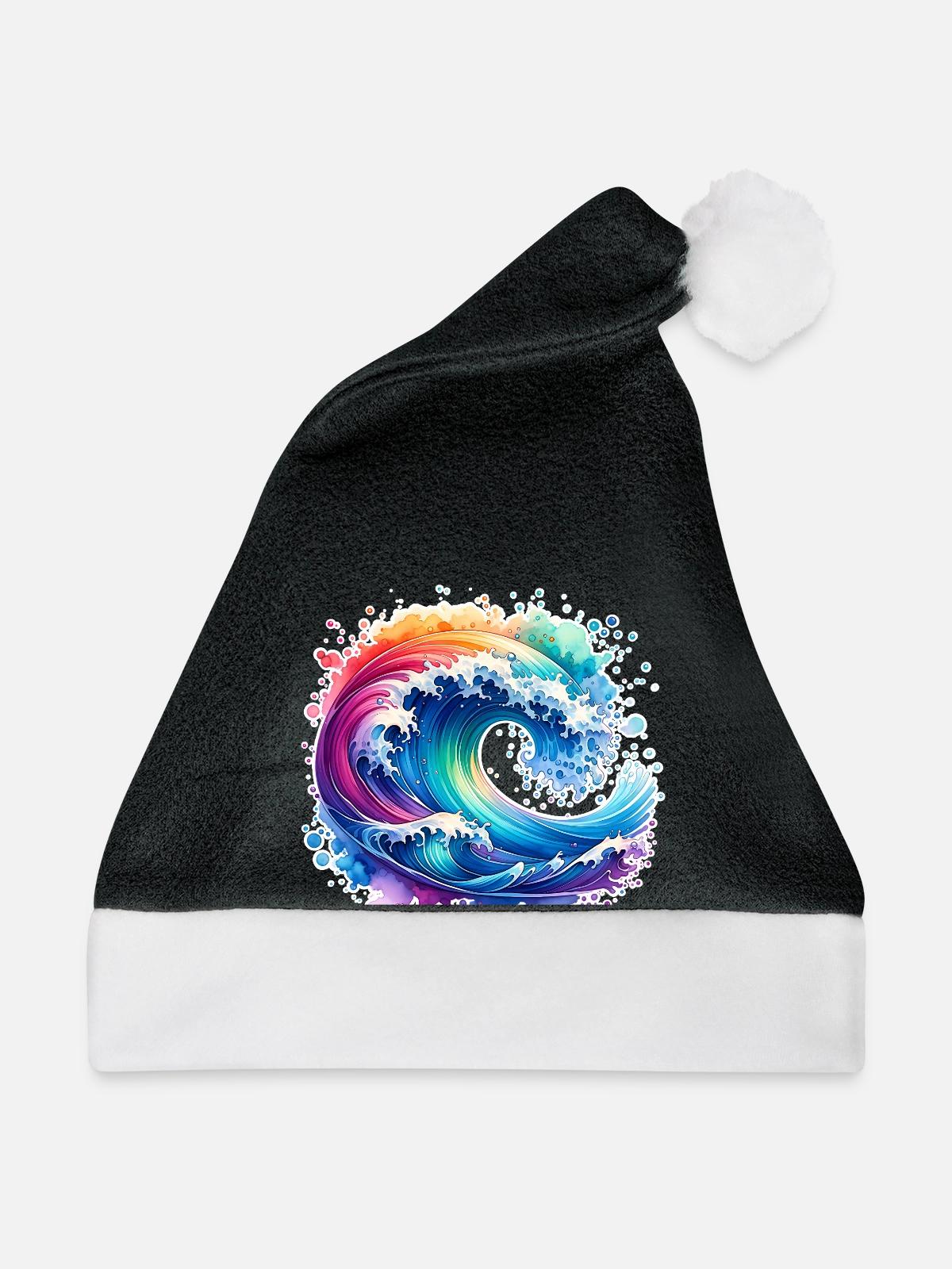 Welle - Weihnachtsmütze - Schwarz/Weiß - Vorne