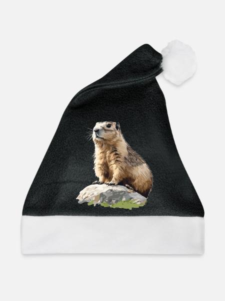 Murmeltiere Murmeltier - Weihnachtsmütze - Schwarz/Weiß