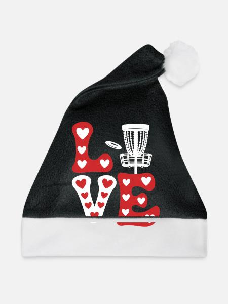 Discgolf Spruch Sport Lustiges Discgolf Geschenk - Weihnachtsmütze - Schwarz/Weiß - Vorne