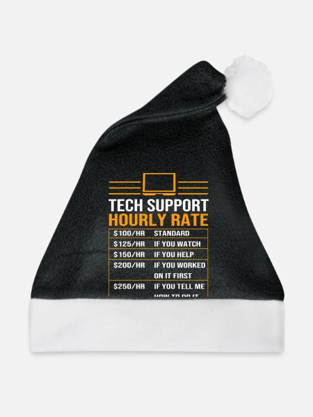 Tech Support - Weihnachtsmütze - Schwarz/Weiß - Vorne