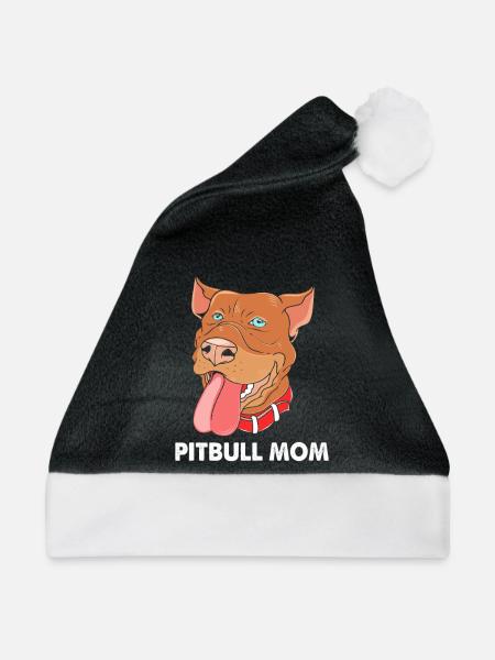 Pitbull - Weihnachtsmütze - Schwarz/Weiß - Vorne