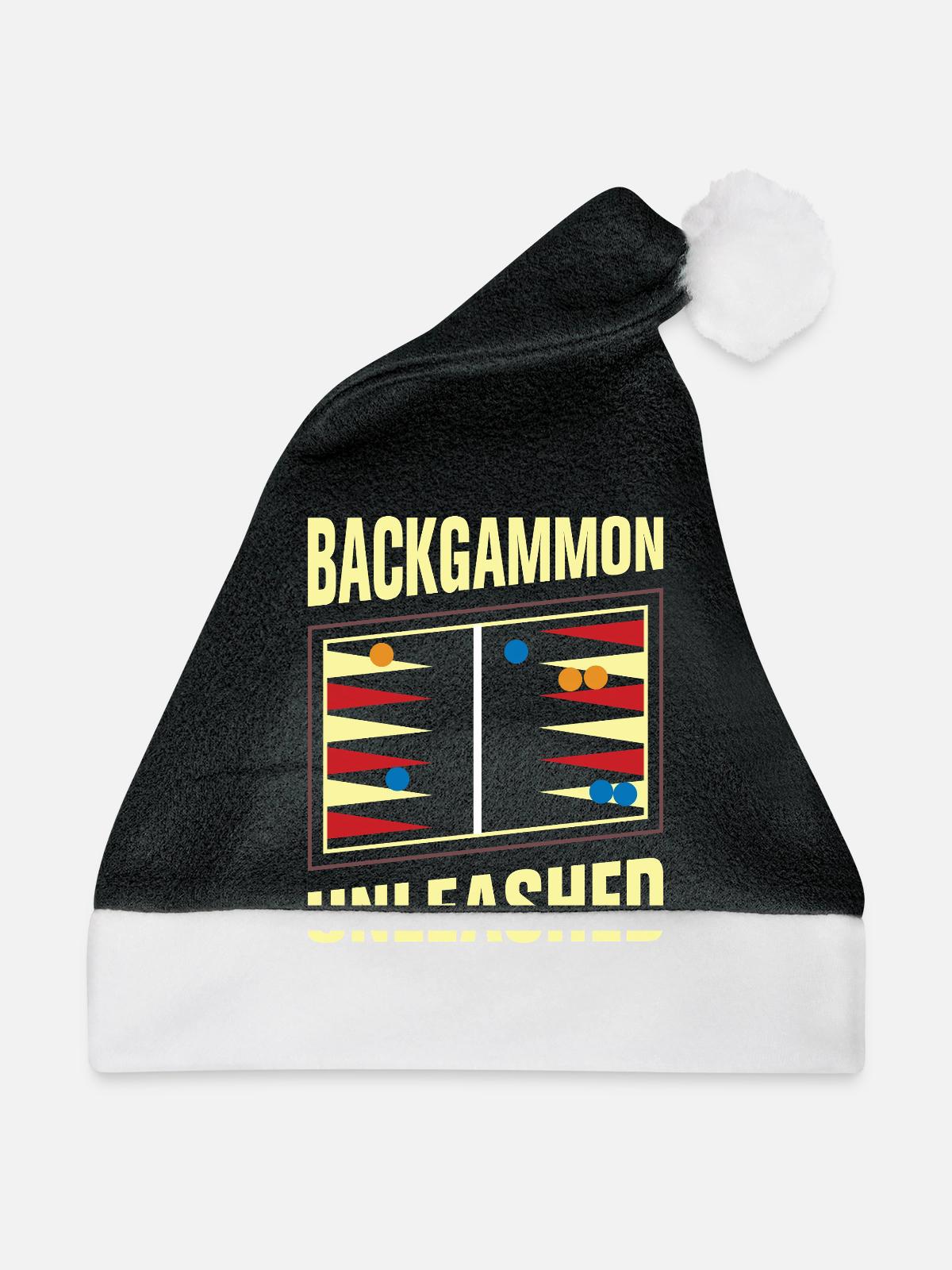 Backgammon Spiel - Weihnachtsmütze - Schwarz/Weiß - Vorne
