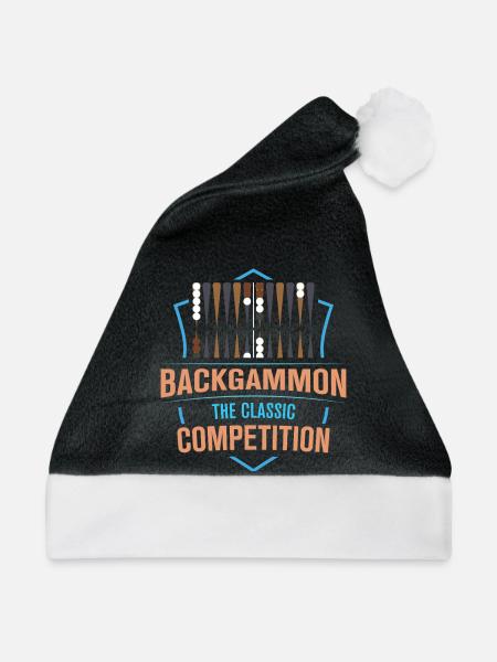 Backgammon Spiel - Weihnachtsmütze - Schwarz/Weiß - Vorne