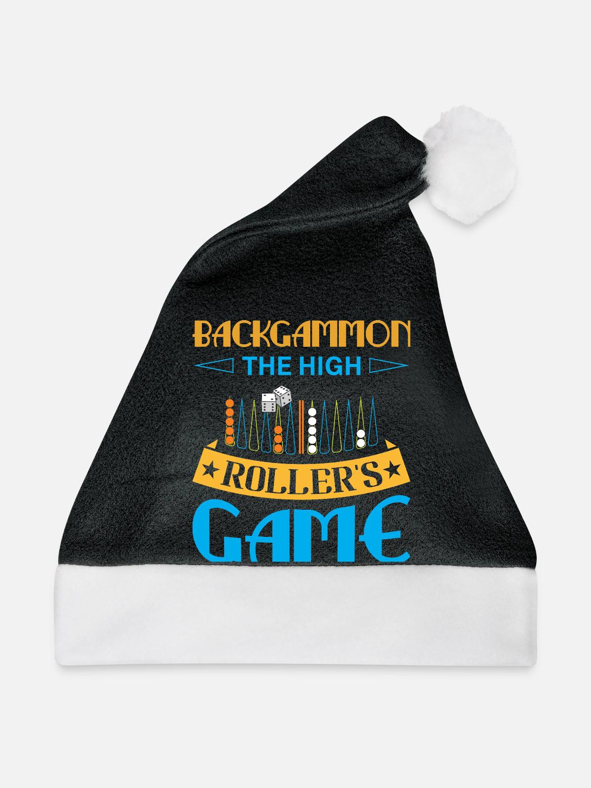 Backgammon Spiel - Weihnachtsmütze - Schwarz/Weiß - Vorne