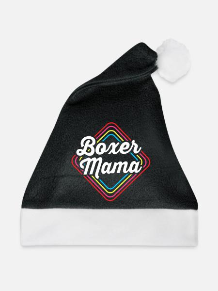 Boxer Hund - Weihnachtsmütze - Schwarz/Weiß - Vorne