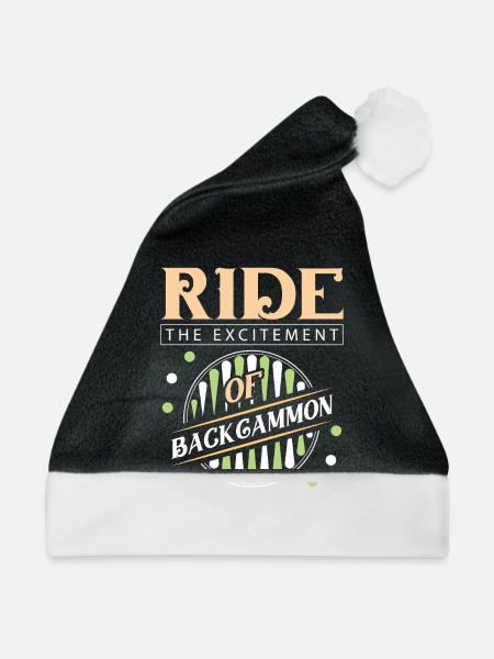 Backgammon Spiel - Weihnachtsmütze - Schwarz/Weiß - Vorne