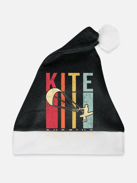 Kitesurfer Kiteboard Kitesurfen Kitesurf - Weihnachtsmütze - Schwarz/Weiß - Vorne