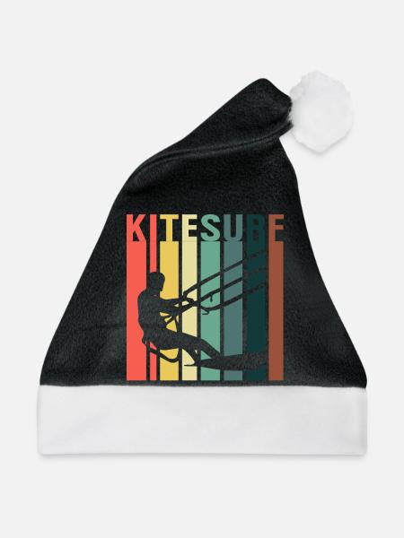 Kitesurfer Kiteboard Kitesurfen Kitesurf - Weihnachtsmütze - Schwarz/Weiß - Vorne