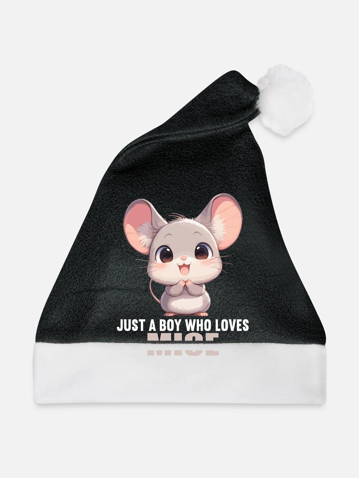 Mäuse Maus - Weihnachtsmütze - Schwarz/Weiß - Vorne