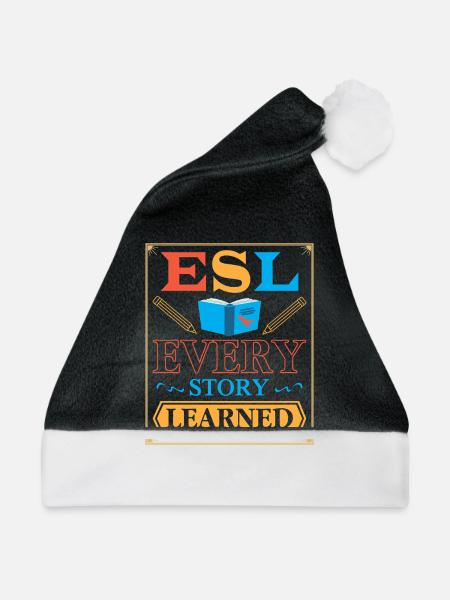 ESL-Lehrer ESL Unterricht - Weihnachtsmütze - Schwarz/Weiß - Vorne