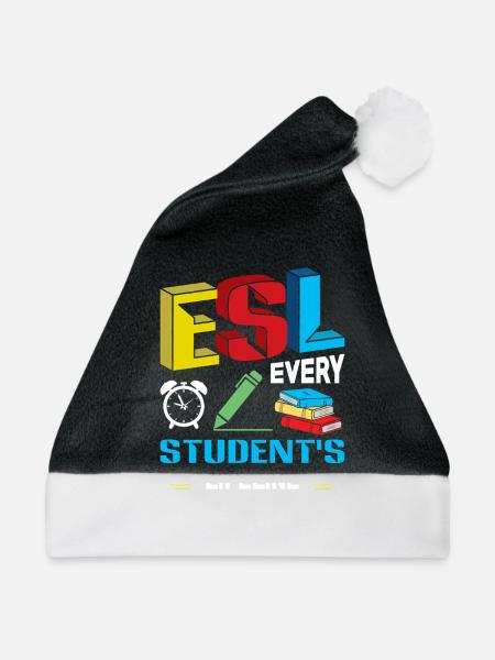 ESL-Lehrer ESL Unterricht - Weihnachtsmütze - Schwarz/Weiß - Vorne