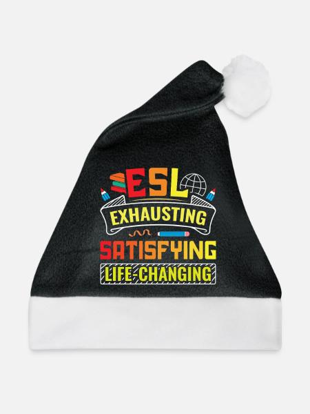 ESL-Lehrer ESL Unterricht - Weihnachtsmütze - Schwarz/Weiß - Vorne