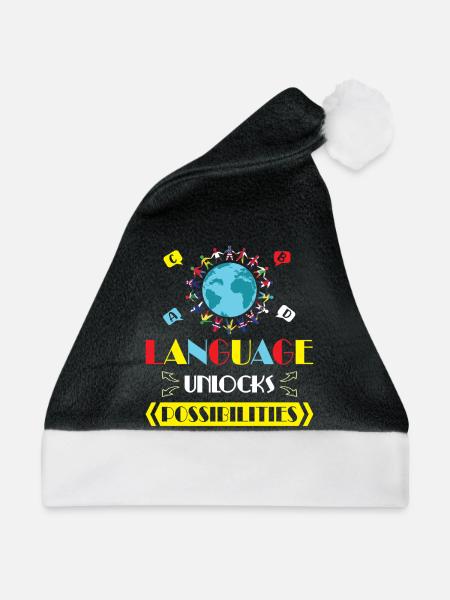ESL-Lehrer ESL Unterricht - Weihnachtsmütze - Schwarz/Weiß - Vorne