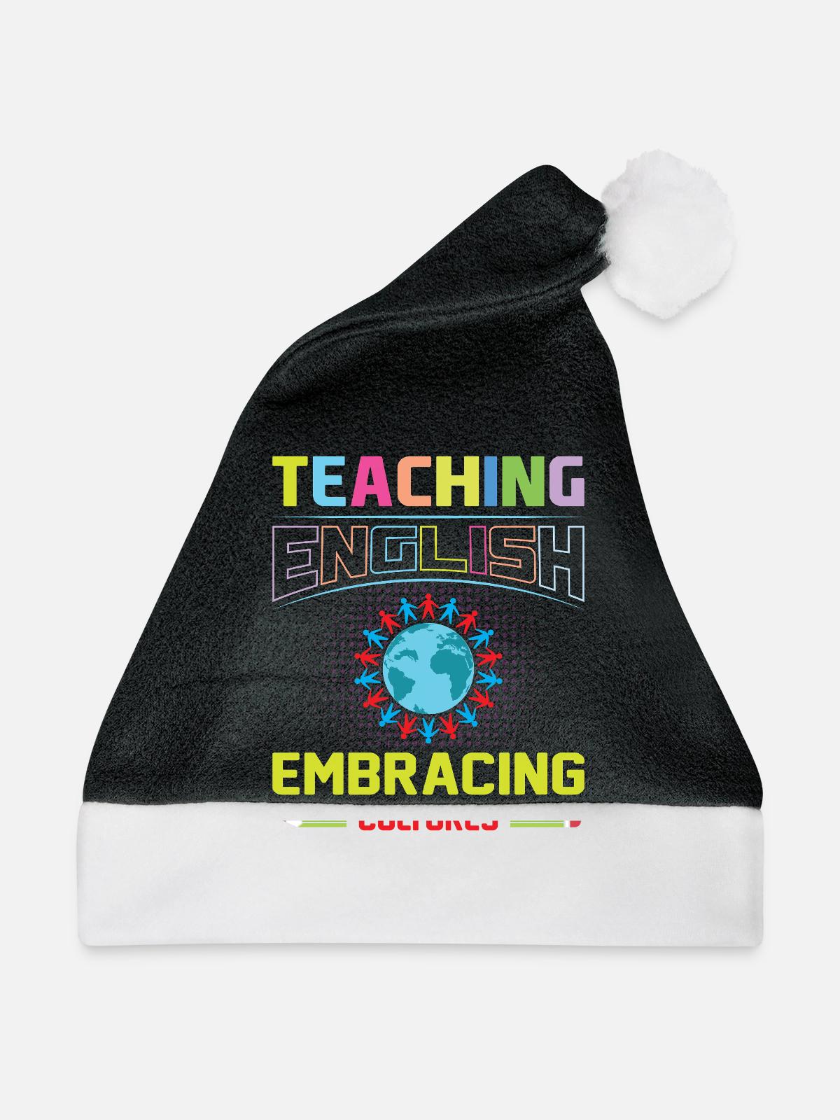 ESL-Lehrer ESL Unterricht - Weihnachtsmütze - Schwarz/Weiß - Vorne