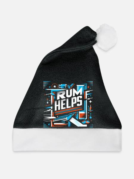 Rum Helps 12 - Weihnachtsmütze - Schwarz/Weiß