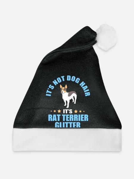 Rat Terrier - Weihnachtsmütze - Schwarz/Weiß - Vorne