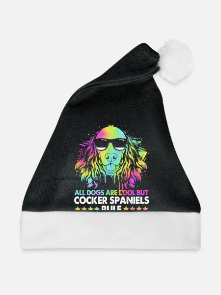 Cocker Spaniel - Weihnachtsmütze - Schwarz/Weiß