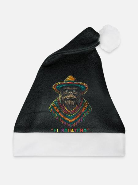El Squatcho Mexikanischer Stil mit Poncho und - Weihnachtsmütze - Schwarz/Weiß - Vorne