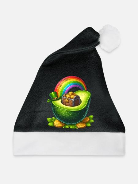 Avocado St. Patricks Day - Weihnachtsmütze - Schwarz/Weiß