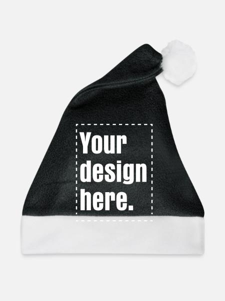 your design here haha pisswitzig - Weihnachtsmütze - Schwarz/Weiß - Vorne