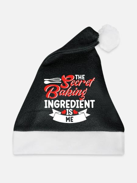 Backen Bäcker Bäckerei - Weihnachtsmütze - Schwarz/Weiß - Vorne