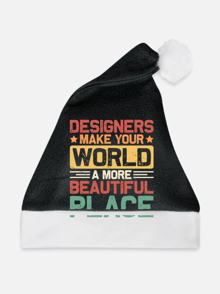 Designer - Weihnachtsmütze - Schwarz/Weiß - Vorne