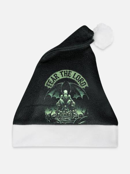 Cthulhu, Fürchte den Herrn, Der Alte Cthulhu Mythos - Weihnachtsmütze - Schwarz/Weiß - Vorne