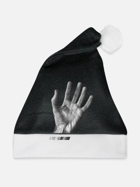 Schwarz-weiße Handfläche - Weihnachtsmütze - Schwarz/Weiß