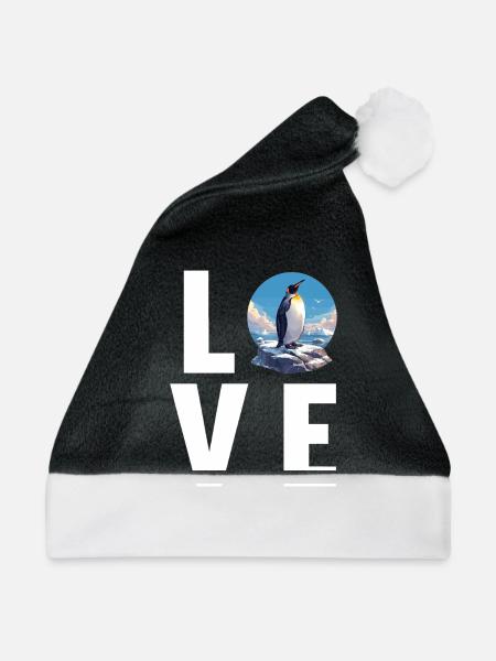 Pinguine Pinguin - Weihnachtsmütze - Schwarz/Weiß - Vorne