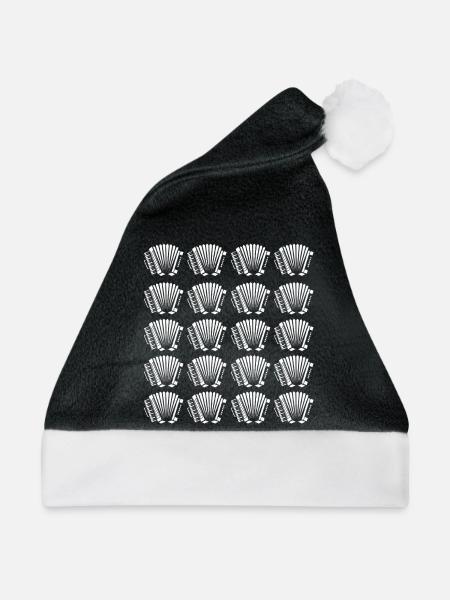 Akkordeonspieler Akkordeon - Weihnachtsmütze - Schwarz/Weiß