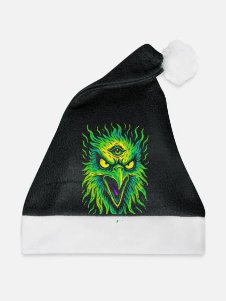 Psycho-Vogel mit drittem Auge Neon Adler - Weihnachtsmütze - Schwarz/Weiß - Vorne