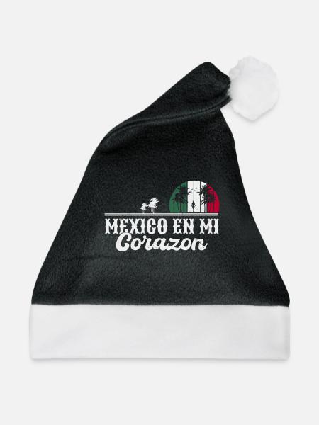 Mexican Roots - En Mi Corazon Mexico - Weihnachtsmütze - Schwarz/Weiß - Vorne